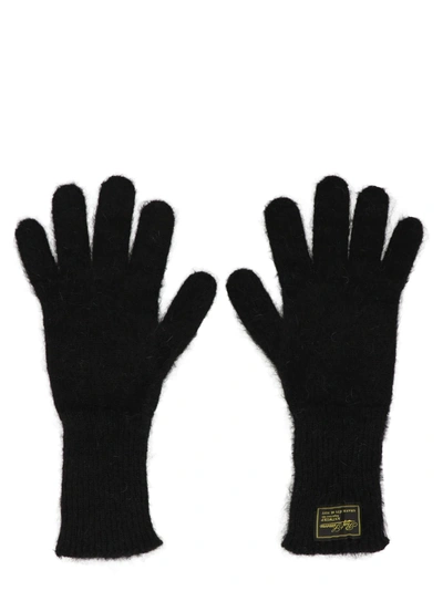 Shop Raf Simons Logo Mohair Gloves