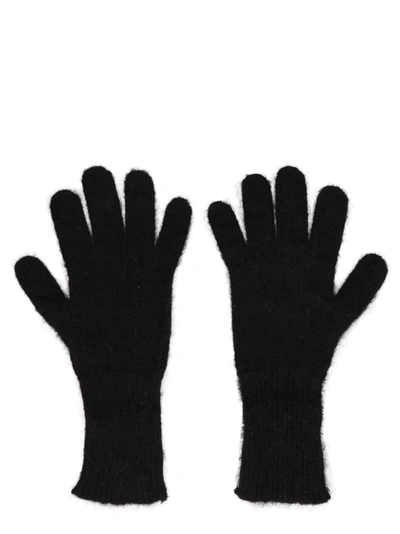 Shop Raf Simons Logo Mohair Gloves