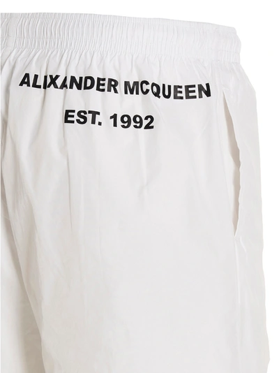 Shop Alexander Mcqueen Logo Print Swimming Trunks