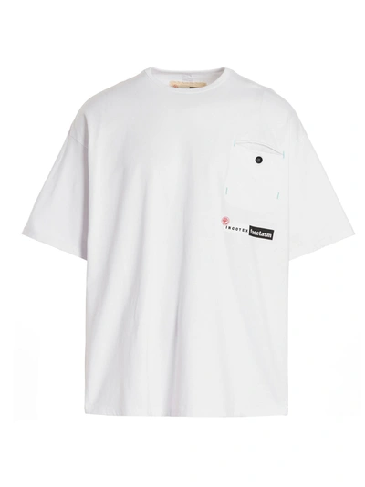 Shop Incotex Red X Facetasm Logo Printed T-shirt