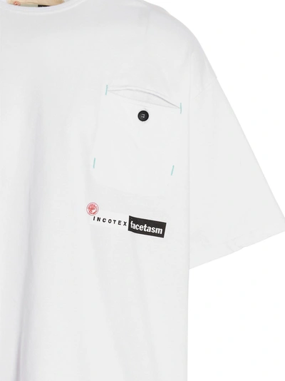 Shop Incotex Red X Facetasm Logo Printed T-shirt
