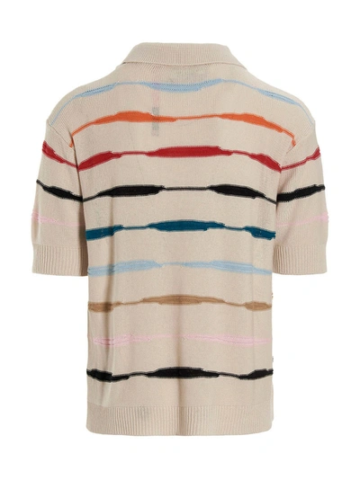 Shop Barrow Logo Striped Polo Shirt