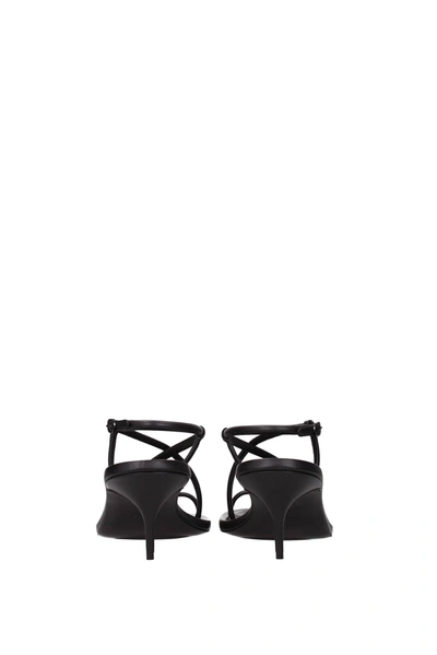 Shop Alexander Mcqueen Sandals Leather Black