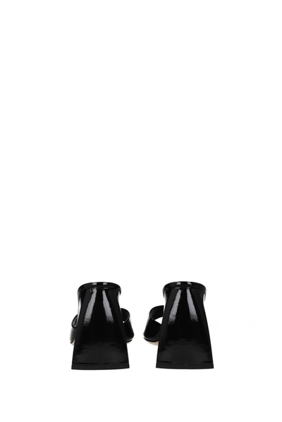 Shop By Far Sandals Michele Patent Leather Black