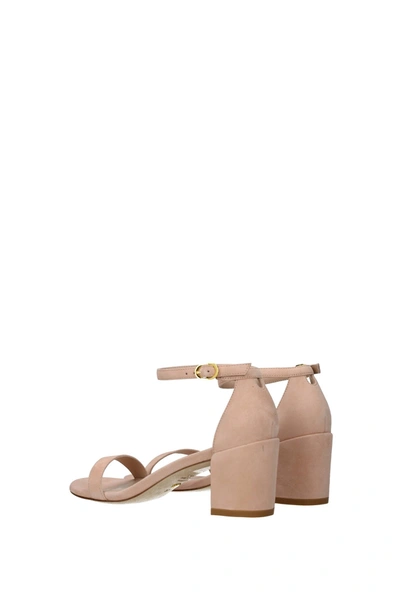 Shop Stuart Weitzman Sandals Suede Pink Powder Pink