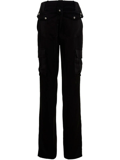 Shop David Koma Satin Cargo Pants