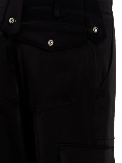 Shop David Koma Satin Cargo Pants