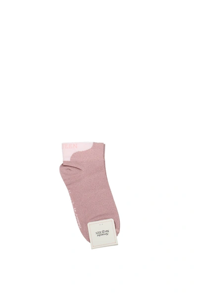 Shop Alexander Mcqueen Short Socks Viscose Pink