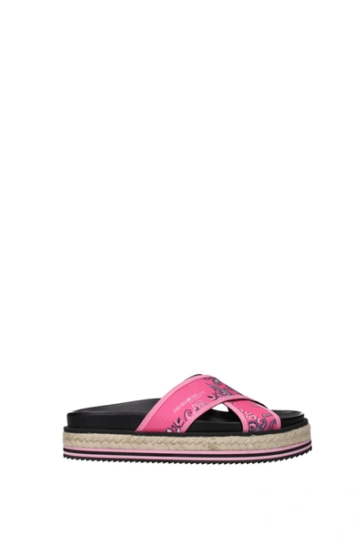 Shop Kenzo Slippers And Clogs Fabric Fuchsia