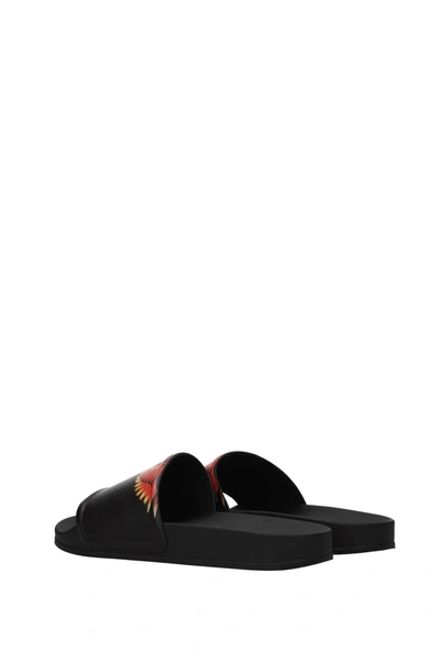 Shop Marcelo Burlon County Of Milan Slippers And Clogs Icon Wings Rubber Black Coral