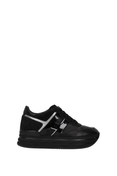 Shop Hogan Sneakers Leather Black