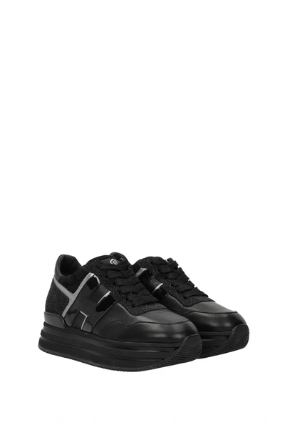 Shop Hogan Sneakers Leather Black