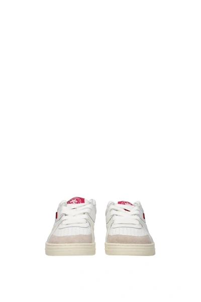 Shop Palm Angels Sneakers Leather White Fuchsia