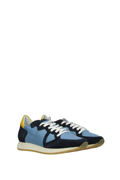 Shop Philippe Model Sneakers Suede Blue Steel Blue