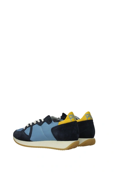 Shop Philippe Model Sneakers Suede Blue Steel Blue