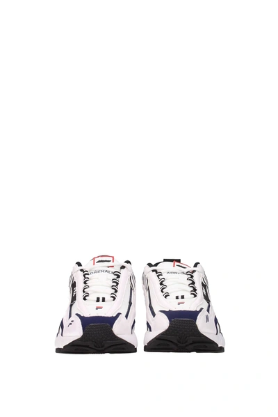 Shop Msgm Sneakers X Fila Fabric White Midnight Blue