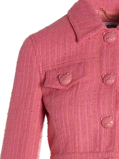 Shop Moschino Tweed Cropped Jacket