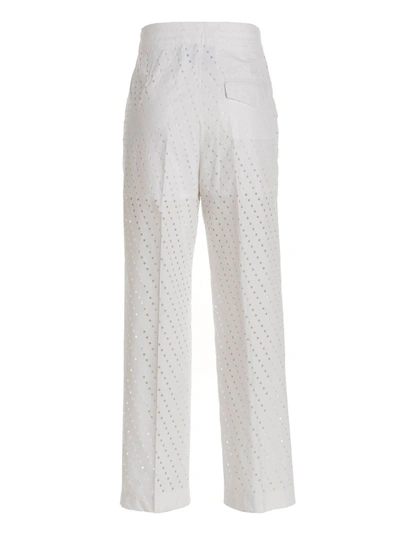 Nude White Visible Button Jeans