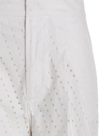 Nude White Visible Button Jeans