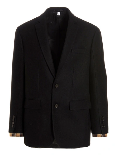 Shop Burberry Wool Tailored Blazer Jacket