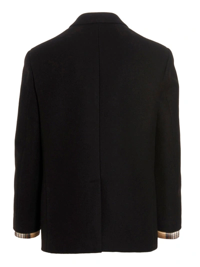 Shop Burberry Wool Tailored Blazer Jacket