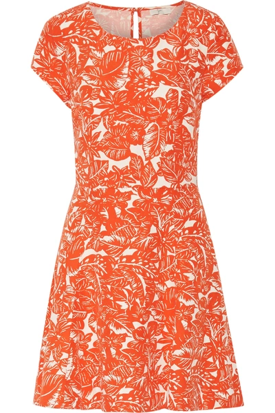 Joie Eley Cutout Printed Silk And Linen-blend Dress