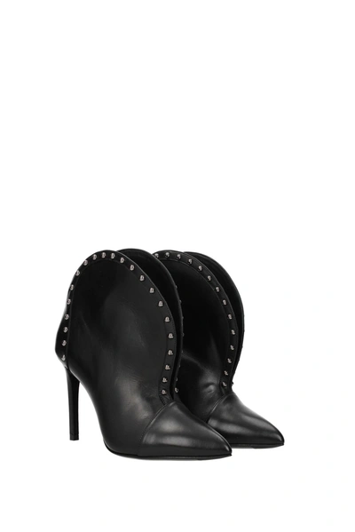 Shop Balmain Ankle Boots Leather Black