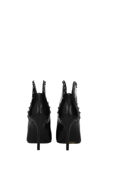 Shop Balmain Ankle Boots Leather Black