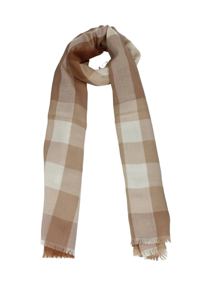 Shop Burberry Foulard Cashmere Beige In Brown