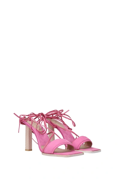 Shop Jacquemus Sandals Suede In Pink