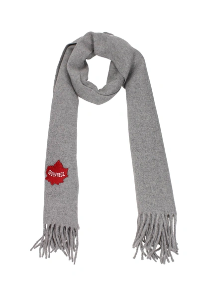 Shop Dsquared2 Scarves Wool In Gray