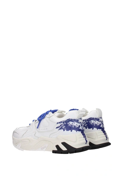 Shop Marcelo Burlon County Of Milan Sneakers Vibram Leather White Blue