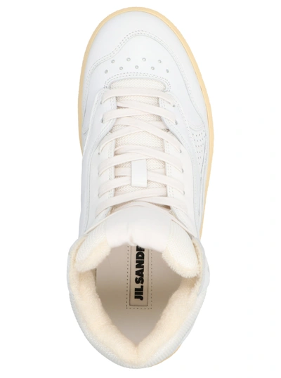 Shop Jil Sander 'basket Hi' Sneakers In White
