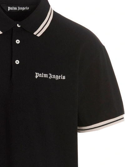 Shop Palm Angels Polo 'classic Logo' In White/black