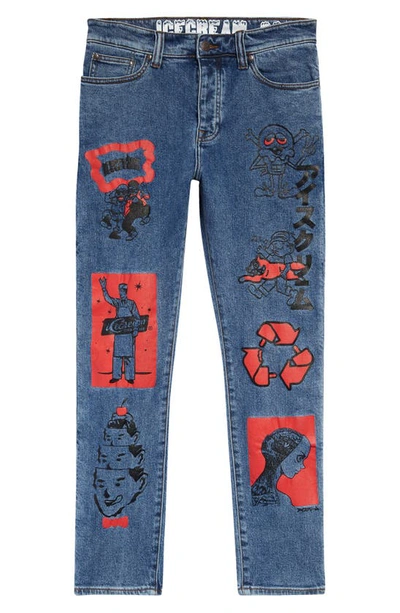 Ice Cream Infamous Straight Leg Jeans In Blue Jean
