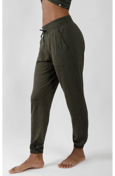 Shop 90 Degree By Reflex Heathered Slim Joggers In Heather Olive