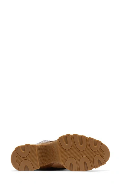 Sorel Brex™ Leather & Faux Shearling Block Heel Lace-up Bootie In Tawny Buff Blackened Brown