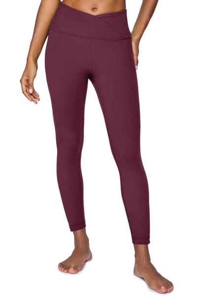 Shop 90 Degree By Reflex Carbon Interlink Crossover Ankle Leggings In Port Royale