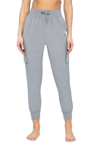 Shop 90 Degree By Reflex Woven Cargo Joggers In Frost Gray
