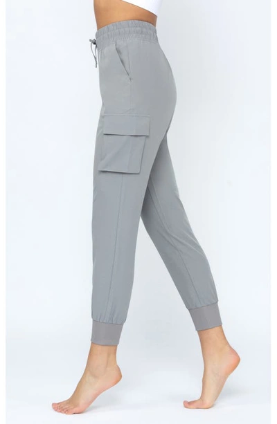 Shop 90 Degree By Reflex Woven Cargo Joggers In Frost Gray