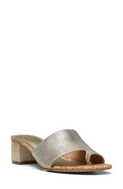 Donald Pliner Naia Embossed Slide Sandal In Platino