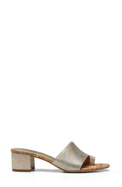 Donald Pliner Naia Embossed Slide Sandal In Platino