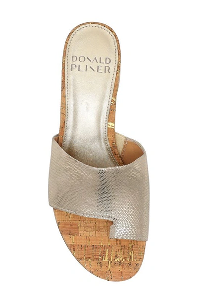 Donald Pliner Naia Embossed Slide Sandal In Platino