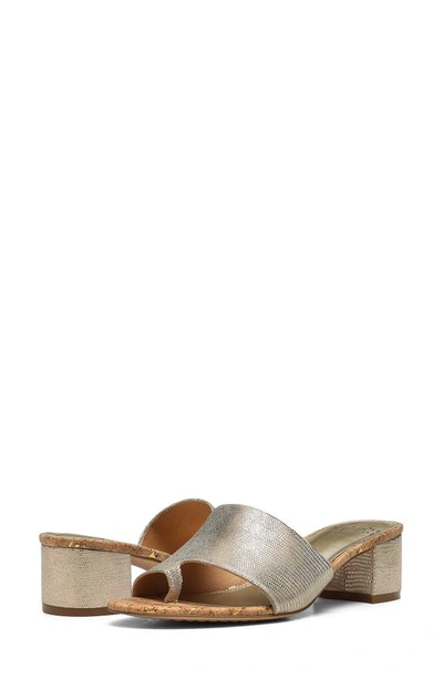 Donald Pliner Naia Embossed Slide Sandal In Platino