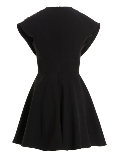 Giovanni Bedin Black Plisse Detail Mini Dress In Black