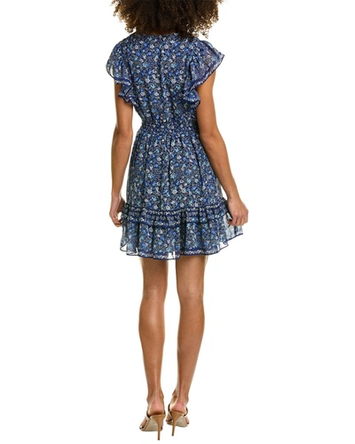 Shop Max Studio Flutter Sleeve Mini Dress In Blue