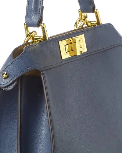 Shop Tiffany & Fred Smooth Nappa Leather Satchel In Blue