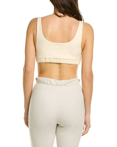 Shop Donni Fleece Sporty Bra In Beige