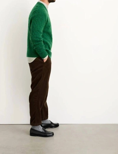 Shop Alex Mill Pilly Cable Crewneck In Heather Pine In Multi
