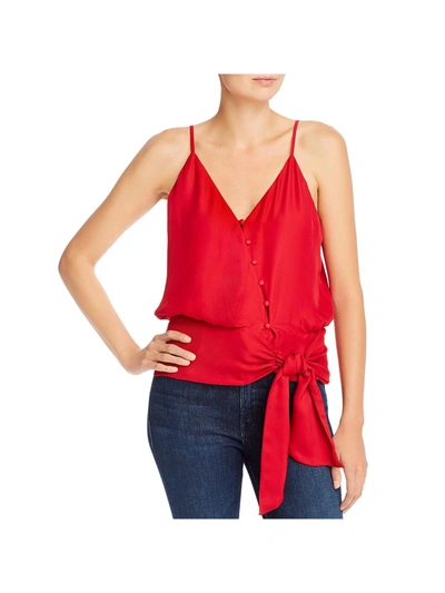 Shop Parker Teresa Womens Silk Blend Tie Front Top In Red